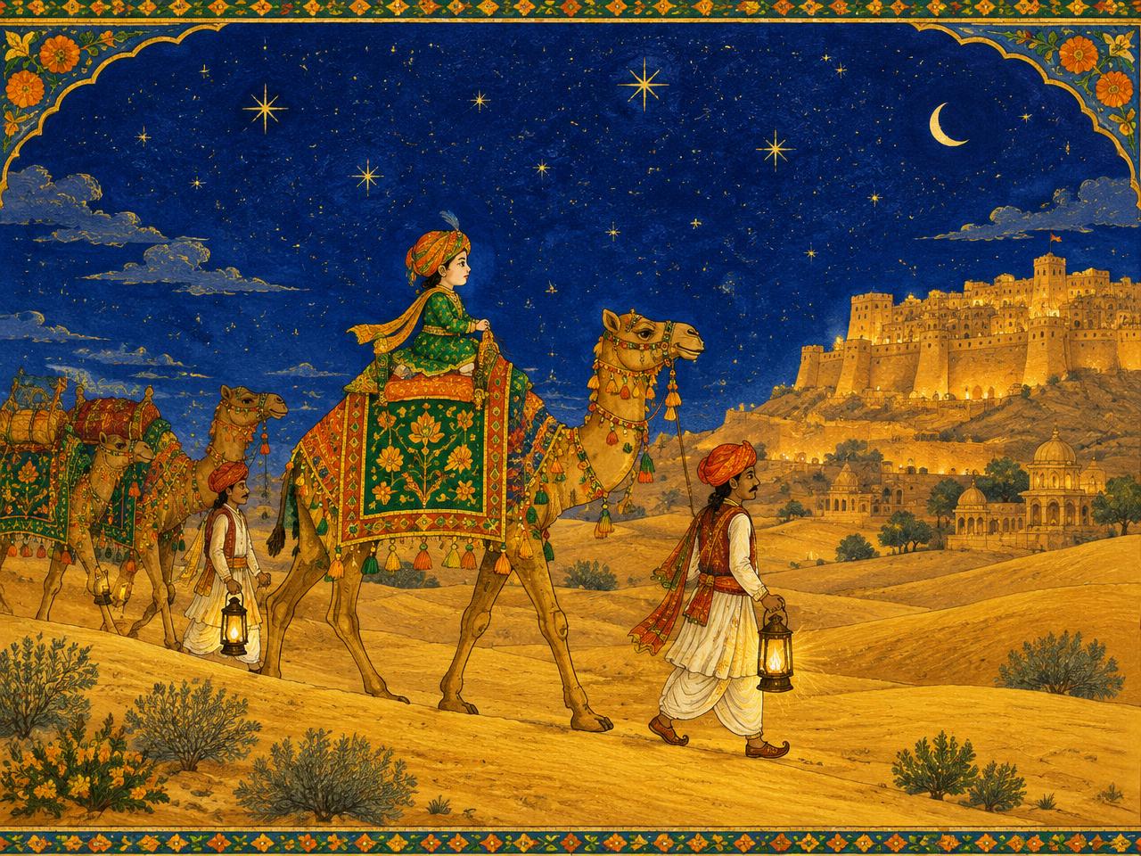 Sample page from a Stars over the Thar storybook